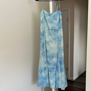 Abercrombie & Fitch Blue Tie-Dye Midi Dress